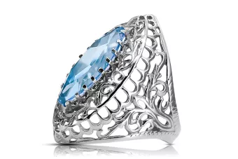 Ring Vintage Aquamarin Sterling Silber 925 vrc090s